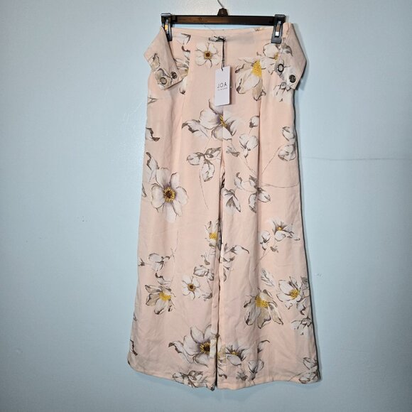 J.O.A. Women's Pink Floral Lace-Up Wide Leg Ankle Trousers Pants Size XS - Picture 5 of 5